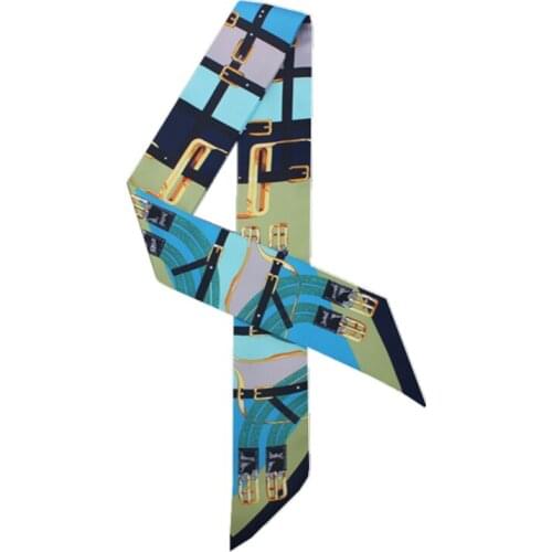 Classic bag scarf belt printing womens small silk scarf handbag ribbon headband long scarves and shawls C 58