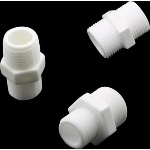 Double Male Thread straight connector Plastic Pipe Fitting Plumbing Tube Connector Bathroom Accessories Joint 6 Pcs