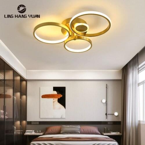 Modern Led Chandelier Ceiling mounted Gold Chandelier Lamp for Living room Bedroom Dining room Kitchen 110V 220V Lustre Led Lamp