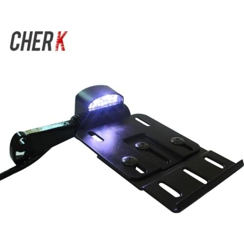 Cherk Motorcycle Telescopic Folding LED Light Side Mount License Plate Holder For Harley Dyna Sportster 883 1200 XL 07-16