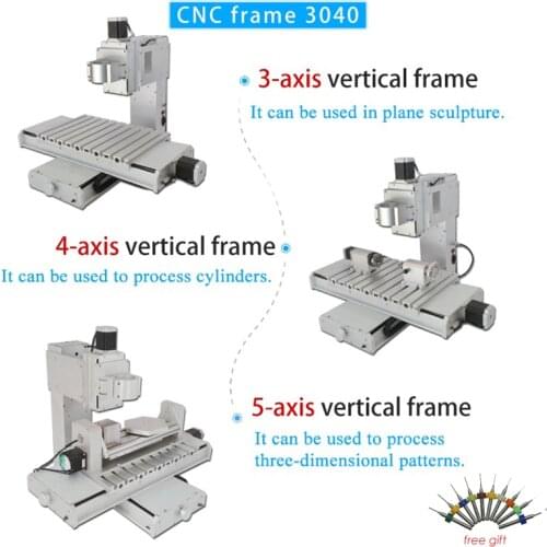 Vertical CNC 3040 Frame with Ball Screw for Wood Metal Engraving Cutting Machine Industrial 5 Axis Pillar Type CNC Router 4 Axis