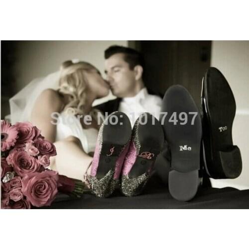 1 Set of I DO and ME TOO Clear Rhinestones decoration , Wedding decal, Wedding Shoe stickers - Wedding Decoration Something Blue