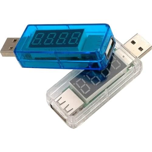 1PCS Dual USB Mobile Current Voltmeter Tester Mobile Power USB Transparent Voltage Ammeter Charger Data Line Detector