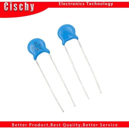 10pcs/lot 1KV 101K 1KV101K High voltage porcelain chip capacitance