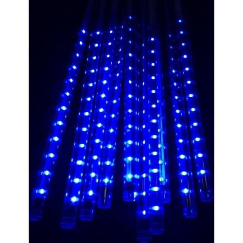 10 Tube String 50cm 2835SMD 520LED Meteor Shower Rainfall Light cascading Christmas Xmas Garden waterfall tree Window Decor-Blue
