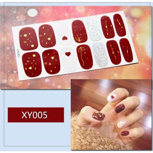 12 Colors Nail Sticker With Nail File Star Moon Colorful Shiney Glossy Full Cover DIY Design Decoration Nail Art Patch Manicure