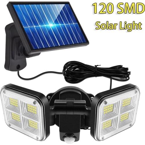 120LED Solar LED Light Outdoor Motion Sensor Split Garden Lamp Solar Power Adjustable Wall Lamp Street Path Luces Led