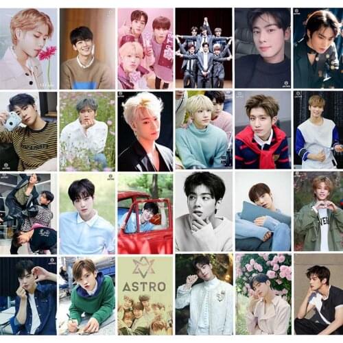 16 Pcs Korean KPOP ASTRO Photocard Album Self Made Paper Lomo Card Photo Card Fans Gift Collection Stationery Set KPOP Stickers