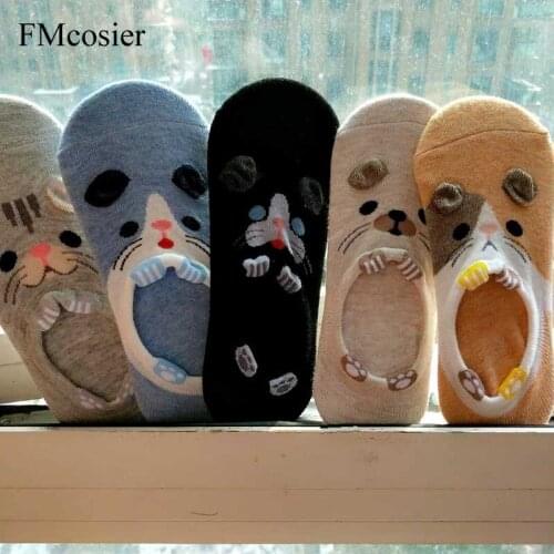 2021 Spring Summer High Quality Comfortable Women Cotton Boat Invisible 3d Cute No Show Dress Ankle Short Socks