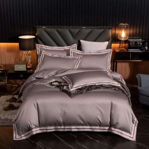 4Pcs Solid Luxury Soft 1000TC Egyptian Cotton Premium Bedding sets Duvet cover Bed Sheets Set Wrinkle/Fade Resistant Bedding Set