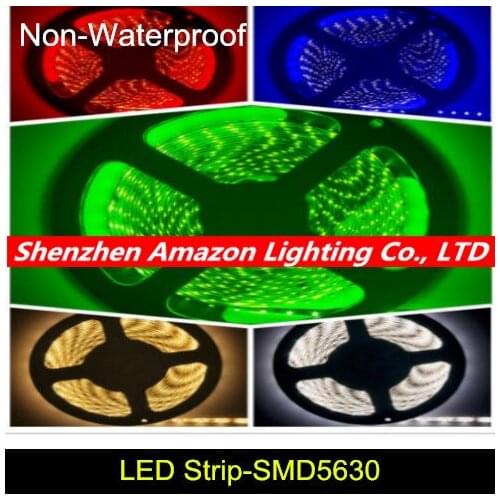5M Cheap Blue/Red/Warm/Cold White Non Waterproof LED SMD 5630 Strip Light 12V LED Stripe Lights Lighting