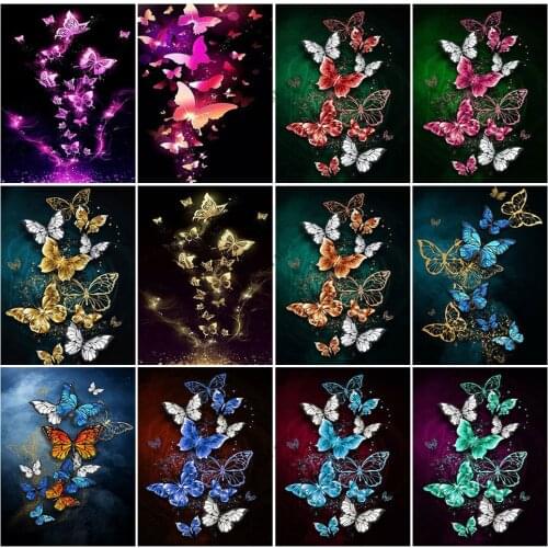 5D DIY Diamond Painting Animals Diamond Embroidery Full Square/Round Drill Cross Stitch Kits "Butterfly" Home Decoration Gift