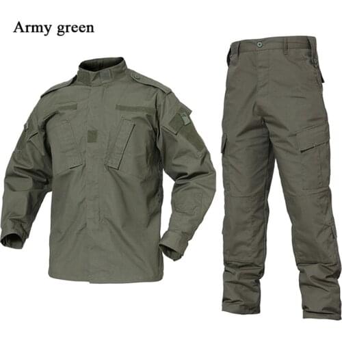 Army Green Camouflage Uniform Tactical Military Combat Outdoor Hunting Hiking Trekking Suit Cs Training Swat Jacket And Pant