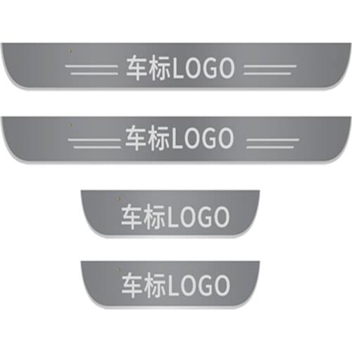 Car LED Door Sill Ultra-thin Dynamic Welcome Light pedal color logo For Hyundai Mustang Bmw Mazda Honda Tesla Toyota Accessories