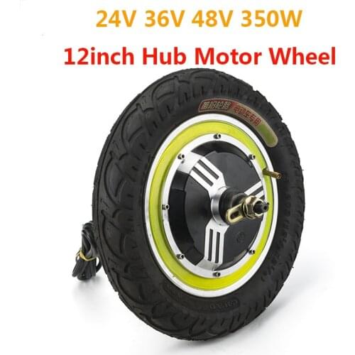 350W 24V 36V 48V Brushless Non-Gear Hub Motor 12inch Rear Front Wheel For Electric Bicycle Ebike Scooter E-car Kit Energy Part