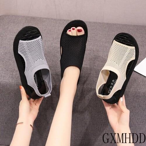 Clear Heels 2021 Sandals Flat Summer Shoes Woman Suit Female Beige Espadrilles Platform Open Toe All-Match Womens Clogs Flower