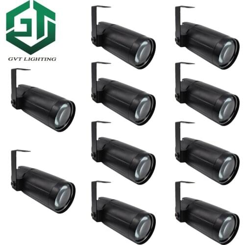 Fast shipping 10pcs Hot sell 3W LED Lighting Beam Spotlight Pinspot DJ Wedding Stage Light for Party Show LED Efectos Luminacion