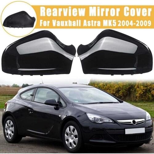 A Pair Door Wing Mirror Cover Rearview Mirror Cover Glossy Black for VAUXHALL ASTRA H MK5 2004-2009