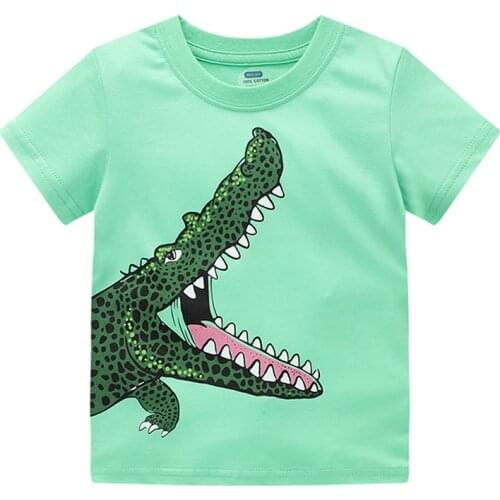 Jumping meters Children Boys Clothes Cotton T shirts Cartoon Car Print Boys Girls Tees Tops Summer Baby Clothes Boys T Shirts