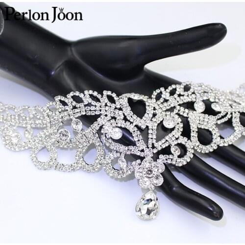 DIY welding Crystal patch Rhinestone Neckline for the wedding dress hand sewing Clothing Accessories YL007