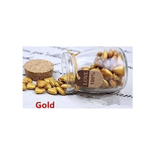 MDLG Vintage 90pcs Gold Heart Shape Bottled Glass for Wax Seal Sealing Stamp Wedding Invitations Adhesive Wax Sticks Beads