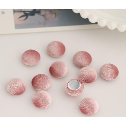 20 PCS 15mm New Autumn And Winter Round Velvet Covered Button DIY Earrings Accessories For Jewelry Making