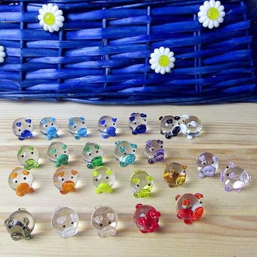 Custom Different Color Mini hand made Glass Pig Figurine Miniature Student Girls Woman Birthday Gift Lovely Transparent Crystal