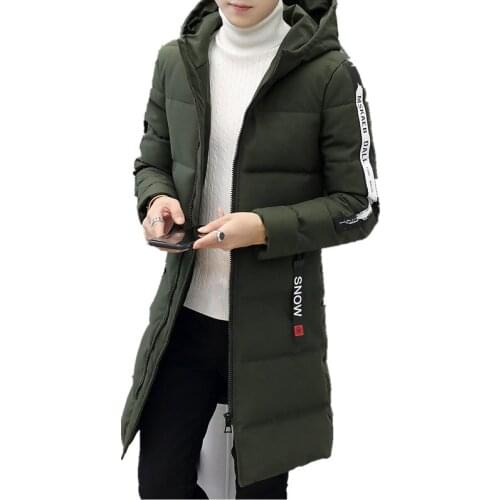 2019 Fashion New Mens Parka Thick Warm Winter Male Coat Men Quilted Jacket Hoody Parka Long Cotton Hoodie Costume