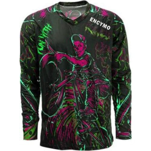 ENCYMO Mens cycling sweatshirt MTB T-shirt long-sleeved mountain bike motorcycle bicycle clothing UV protection