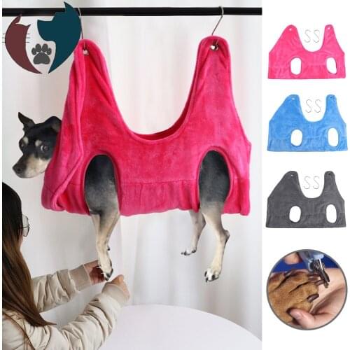 NEW Pet Dog Cat Grooming Hammocks Soft Flannel Pet Grooming Hammock Restraint Bag Harness Nail Clip Trimming Bathing