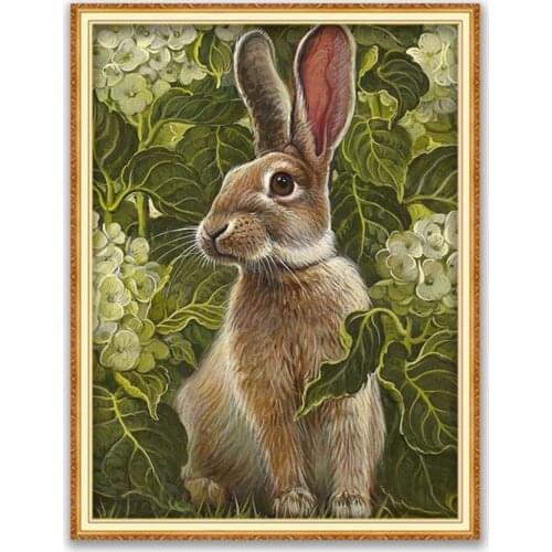 Animal Rabbit DIY Cross Stitch Embroidery 11CT Kits Craft Needlework Set Cotton Thread Printed Canvas Home Decoration On Sale