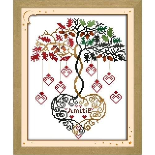 Love tree cross stitch kit aida 14ct 11ct count printed canvas stitches embroidery DIY handmade needlework