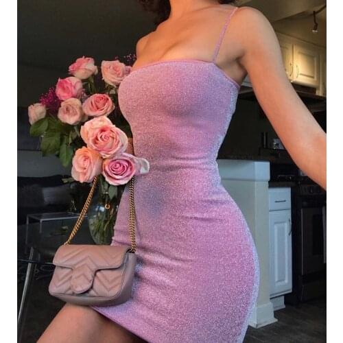NEW Sexy Nightclub Slim Summer Dress Women Mini Tight Dress Slim Crossbody Women Short Halter Bodycon Dress