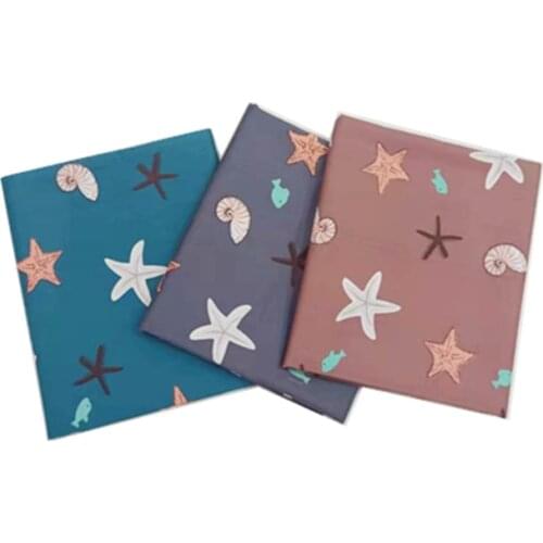 Ocean Shell Cotton Twill Fabric Print Cotton Cloth For Sewing Home Textile Child Dress Making Woven Soft Fabric