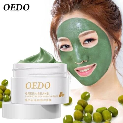 OEDO Green Bean Face Cleansing Mud Acne Treatment Mask Shrink Pore Oil Control Clean Cream Moisturizing Brighten Face Skin Care