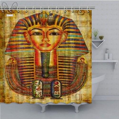 Novelty Egyptian Papyrus~ Toten Bathroom Curtain Vintage Waterproof Polyester Fabric Bath Shower Curtain Bathing Cover Sets