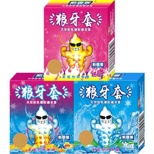 Durable Condoms Wolf Braces Ultra Thin Penis Sleeve Long Lasting Natural Latex Lubricated Condoms With Barbed Men Contraception