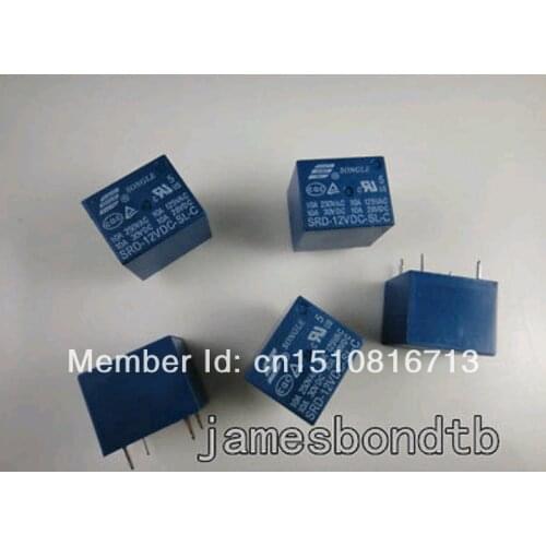 100pcs SONGLE Relay 12V DC SPDT Relay SRD-12VDC-SL-C