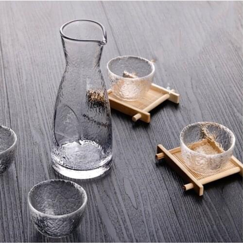 Glass Wine Pot Japanese Transparent Dark Bottle Cup Water Ware Jug Hotel Bar Household Kitchen Decoration Supplies Drinkware