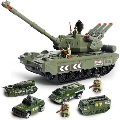 Military Cars Tank Model Toys For Boys Montessori Light Music Deformed Army Plastic Vehicle For Kids Educational Gift HC0320