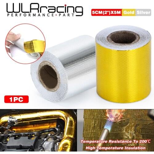 WLR RACING - 2"x5 Meter Aluminum Reinforced Tape Adhesive Backed Heat Shield Resistant Wrap Intake For bmw e46 WLR1613
