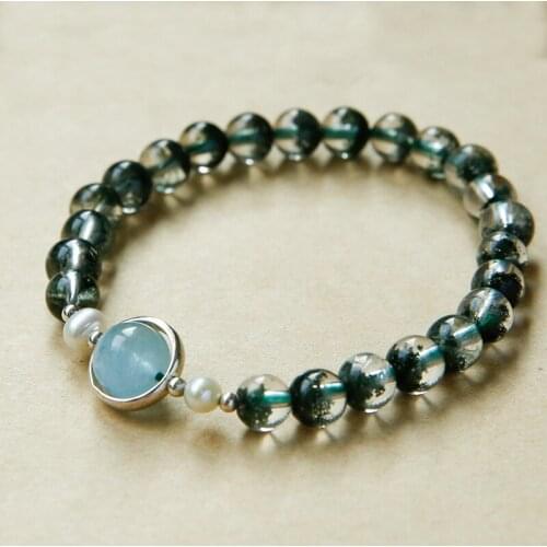 Green ghost crystal bracelet, ladys cornucopia bracelet, five elements, customized life year transfer beads, simple