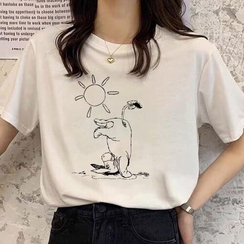 Eeyore Disney Tshirt Women T-shirt Winnie The Pooh Kawaii Plussize Cartoon White Tops For Girls 90s Clothes Female Dropship Tee