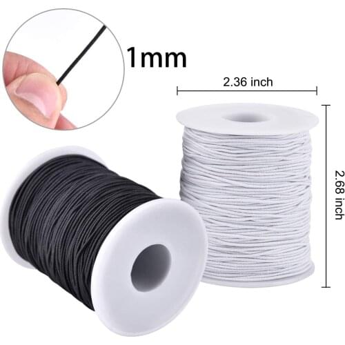1/2/2.5/3/4/5/6MM White/black High-Quality Round Strong Elastic Rope Rubber Band Sewing Garment Craft DIY Sewing Accessories