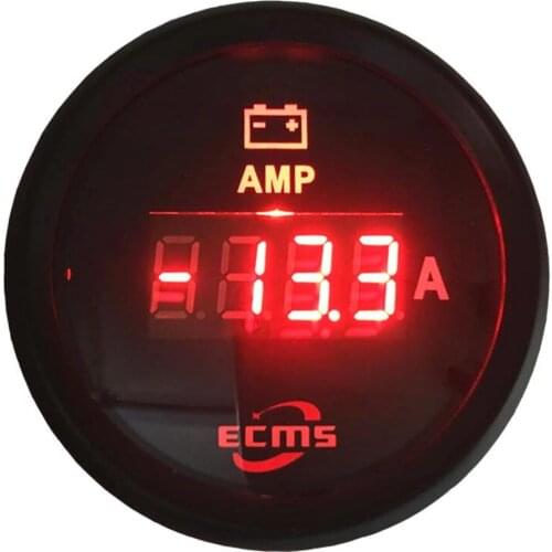 Pack of 1 52mm Digital AMP Gauges Modification 0-150A Ampere Meters Waterproof Current Meters Ammeters with Shunt Red Backlight