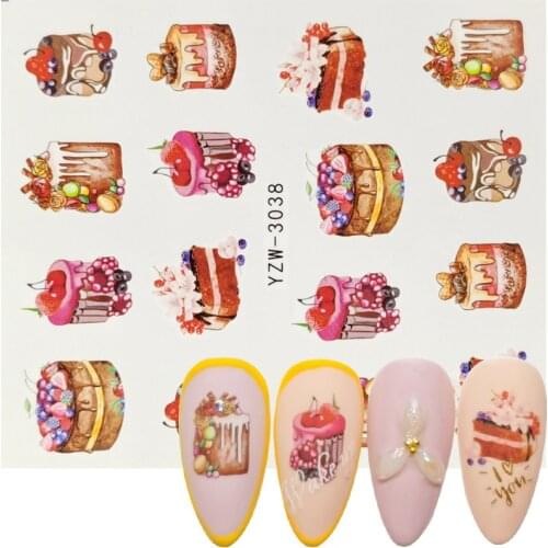2020 Summer New Designs Ice Cream Fruit Strawberry Cherry Cake Nail Art Water Transfer Sticker Decor Slider Decal Manicure Tool