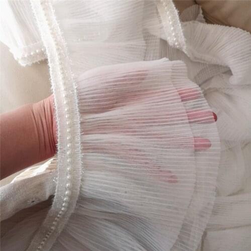 16cm double layer dense mesh pleated lace clothing V leader neckline skirt lace accessories