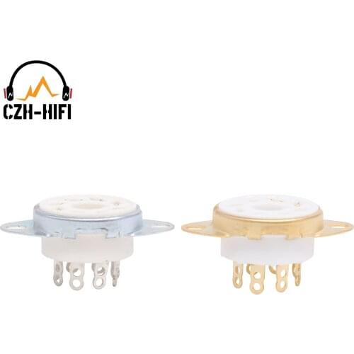 8pin Ceramic Tube Socket Valve Base Power Lamp Jack for KT88 EL34 5881 6SN7 6CA7 Vintage Audio Amplifier DIY Chassis Mount HiFi