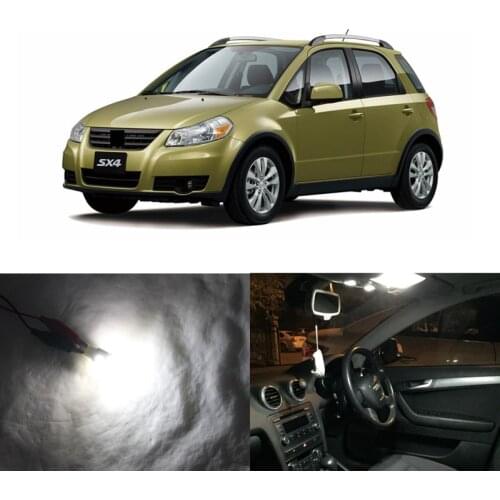 Fits For SUZUKI SX4 WK 2007-2014 9PCs Xenon White CAN-bus Led Replacement Light Bulbs Interior Package Kits