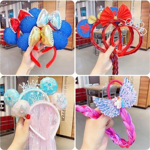 Girls Princess Dress up Accessories for Birthday Halloween Party Cute Headband Elsa Crown Braid Kids Cosplay Costume Accessory
